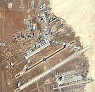 Satellite image of the main site, with Edwards Air Force Auxiliary Base South at the bottom right of the image and Rogers Dry Lake at the top right