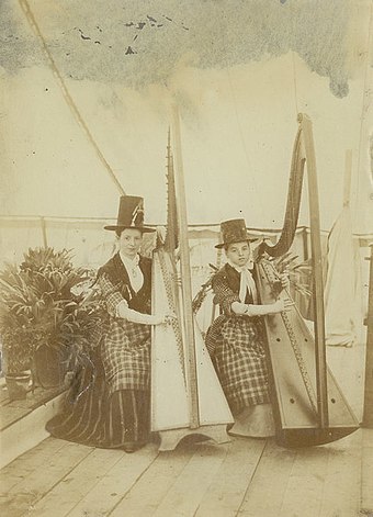 Welsh harpists at Caerwys Eisteddfod c.1892