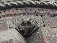 Head of a bull, one of the animals of the zodiac, carved onto the Tomb of Emir Saltuq Emir Saltuk Tomb - Emir Saltuk Turbesi 15.jpg