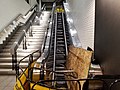 An escalator with its steps removed. Located at Lloyd D. Jackson Square in Hamilton, Ontario