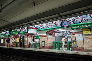 <span class="mw-page-title-main">Bulnes (Buenos Aires Underground)</span> Buenos Aires Underground station