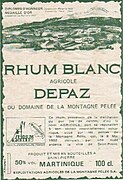 Étiquette d'une bouteille de rhum de la Martinique