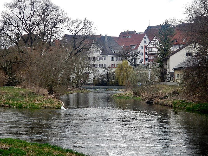 File:EuroVelo-Route 6, Atlantik - Schwarzes Meer oder D-Route 6 (Donau-Radweg in Deutschland), hier in der Nähe von Riedlingen, Donau und Hochwasserkanal treffen sich wieder - panoramio.jpg