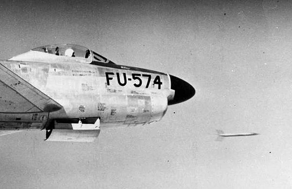 F-86D firing a Mighty Mouse rocket