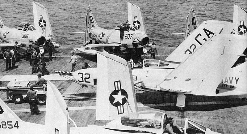 File:FJ-3 Furies of VF-73 and VF-173 aboard USS Randolph (CVA-15), circa in 1957.jpg