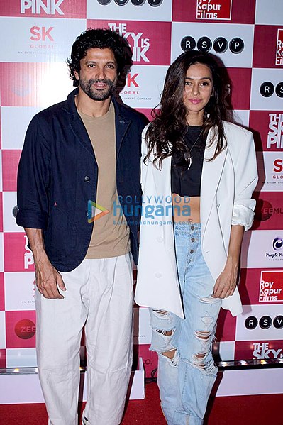 File:Farhan Akhtar and Shibani Dandekar grace the special screening of The Sky Is Pink.jpg