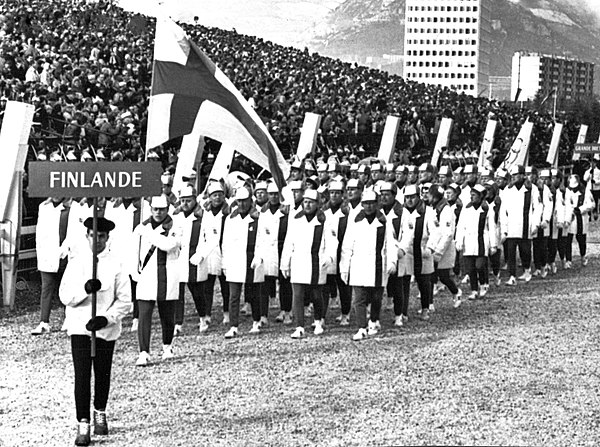 Finnish Olympic team on the opening day