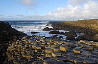 Basaltzuilen in Noord-Ierland, die gezamenlijk de rotsformatie Giant's Causeway vormen.