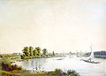 (C21) Blick vom Pieschener Winkel auf die Dresdener Silhouette 1805