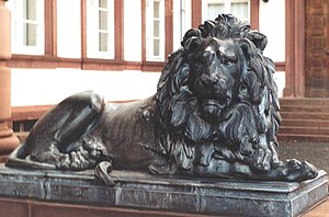 Hanau (Germany). Lion of the Philippsruhe castle. May 2005.