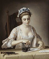 A Laundry Maid Ironing