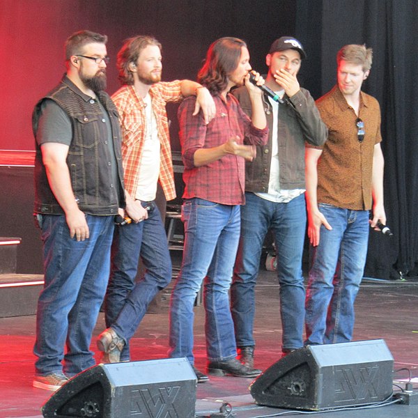 Home Free in 2018 (left to right: Rob Lundquist, Austin Brown, Tim Foust, Adam Chance, Adam Rupp)