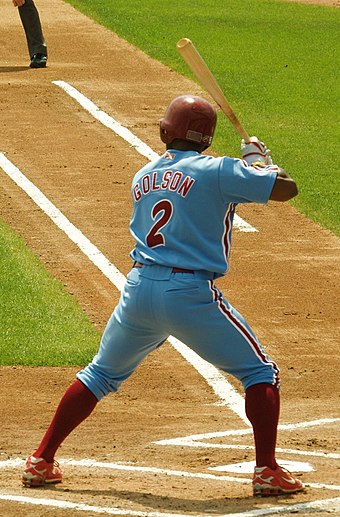 Golson batting for the Reading Phillies, Double-A affiliates of the Philadelphia Phillies, in 2008