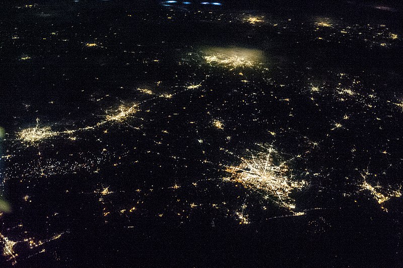 File:ISS-36 Oblique nighttime image of the four largest metropolitan areas.jpg