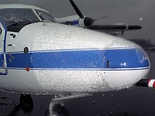Supercooled large droplet (SLD) ice on a NASA Twin Otter research aircraft Icing on a plane.jpg