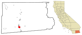 Imperial County California Incorporated and Unincorporated areas El Centro Highlighted.svg