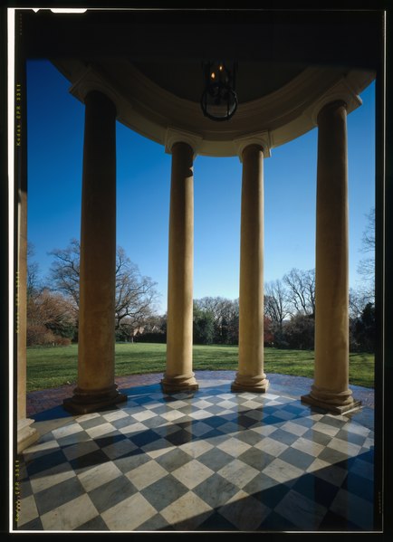 File:Interior view, looking south from the temple - Tudor Place, 1644 Thirty-first Street, Northwest, Washington, District of Columbia, DC HABS DC,GEO,2-95 (CT).tif