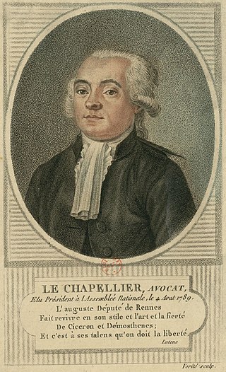 <span class="mw-page-title-main">Isaac René Guy le Chapelier</span> French jurist and politician