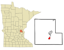 Isanti County Minnesota Incorporated a Unincorporated areas Isanti Highlighted.svg