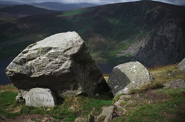 J.B. Malone memorial stone on Djouce Mountain in County Wicklow.