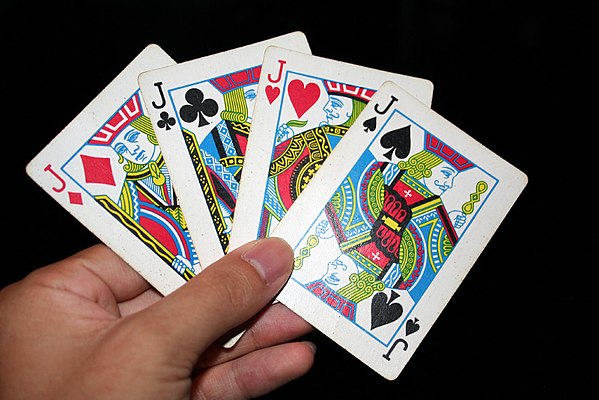 Jack cards of all four suits in the English pattern