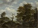 Якоб ван Рейсдал - Пейзаж с мостом, скотом и фигурами (ок. 1660) .jpg
