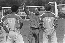 Cruijff in veste di allenatore dell'Ajax nel 1987