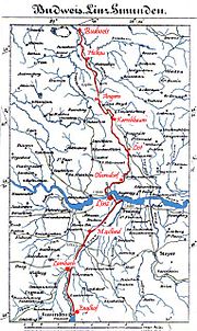 Vorschaubild für Pferdeeisenbahn Budweis–Linz–Gmunden