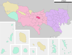 Location of Kokubunji in Tokyo