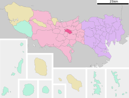 Kokubunjin sijainti Tokion metropolissa
