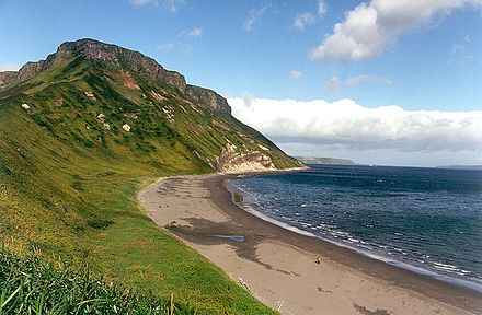 An empty beach in the Kurils