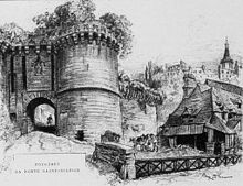 Fougères: The Saint-Sulpice Gate (lithography by Albert Robida, 1900)