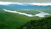 Aerial view of the lake which gave the community its name Lake Placid.jpg