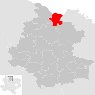 Location of the municipality of Langau in the Horn district (clickable map)