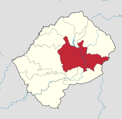 Map of Lesotho with the district highlighted