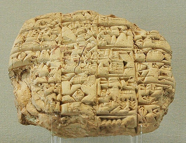 Letter sent by the high-priest Lu'enna to the king of Lagash (maybe Urukagina), informing him of his son's death in combat, c. 2400 BC, found in Tello