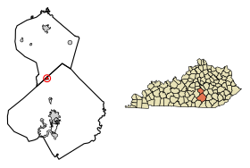 Lincoln County Kentucky Incorporated and Unincorporated areas Eubank Highlighted 2125552.svg