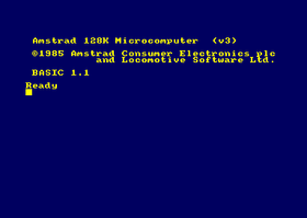 Lokomotiva BASIC 1.1 na Amstrad CPC 6128.