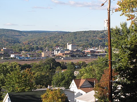 Downtown and the Genetti Hotel seen from neighboring South Williamsport