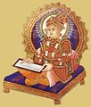 Swaminarayan writing the Shikshapatri