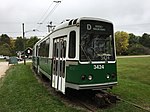 En "US Standard Light Rail Vehicle" från Boston, tillverkad av Boeing-Vertol på 1970-talet