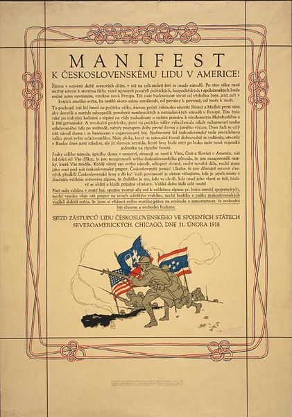 File:Manifesto to Czechoslovakian people in America - Chicago, February 11, 1918.JPG