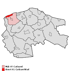 Location of Cadzand-Bad in the municipality of Sluis