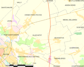 Mapa obce Villechétif