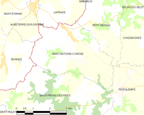 Poziția localității Saint-Antoine-Cumond