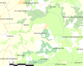Mapa obce Pont-de-Barret