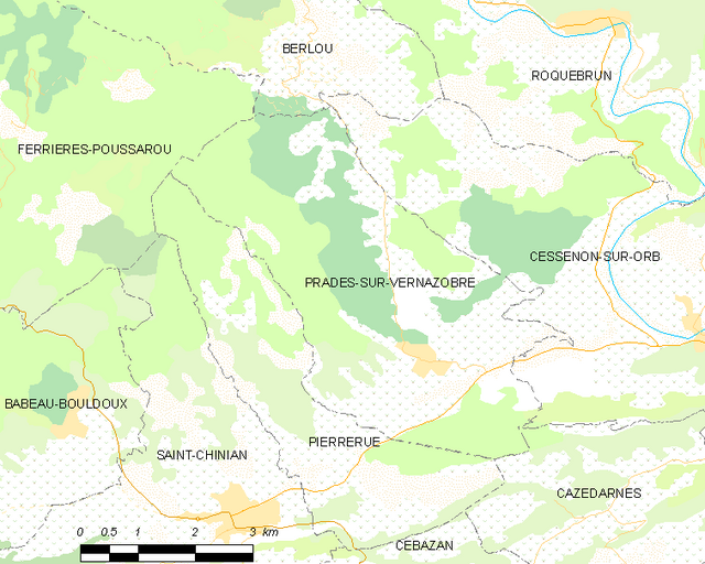 Prades-sur-Vernazobre - Localizazion