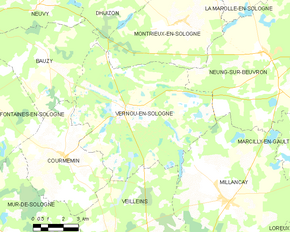 Poziția localității Vernou-en-Sologne