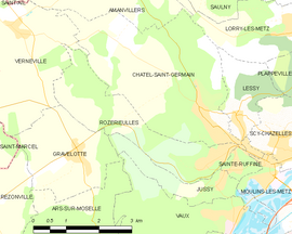 Mapa obce Rozérieulles