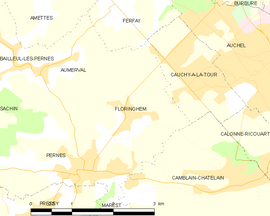 Mapa obce Floringhem
